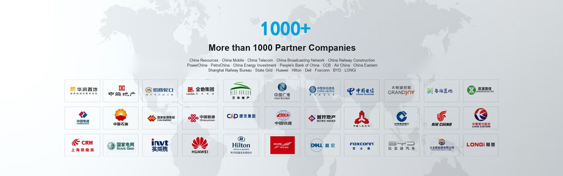More than 1000 partner companies